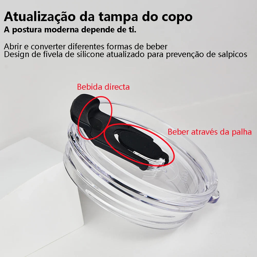 Copo Térmico 1200ml Aço Inoxidável - Garrafa Térmica com Canudo