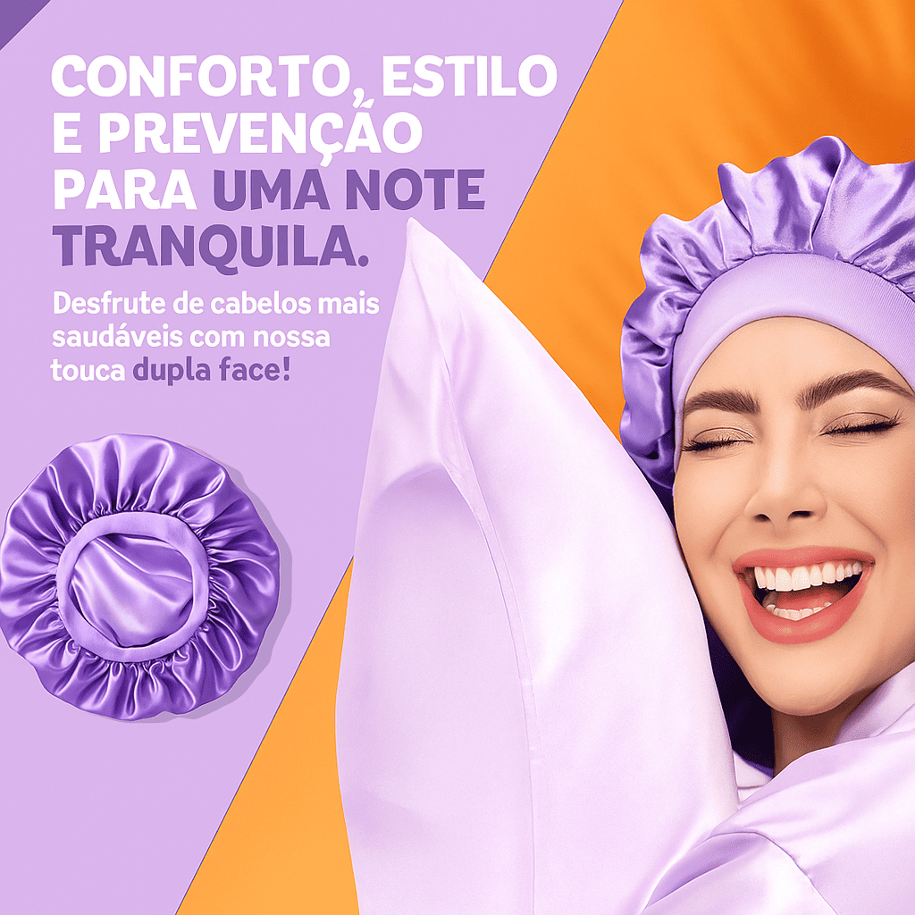 Touca de Cetim Premium Dupla Face Antifrizz