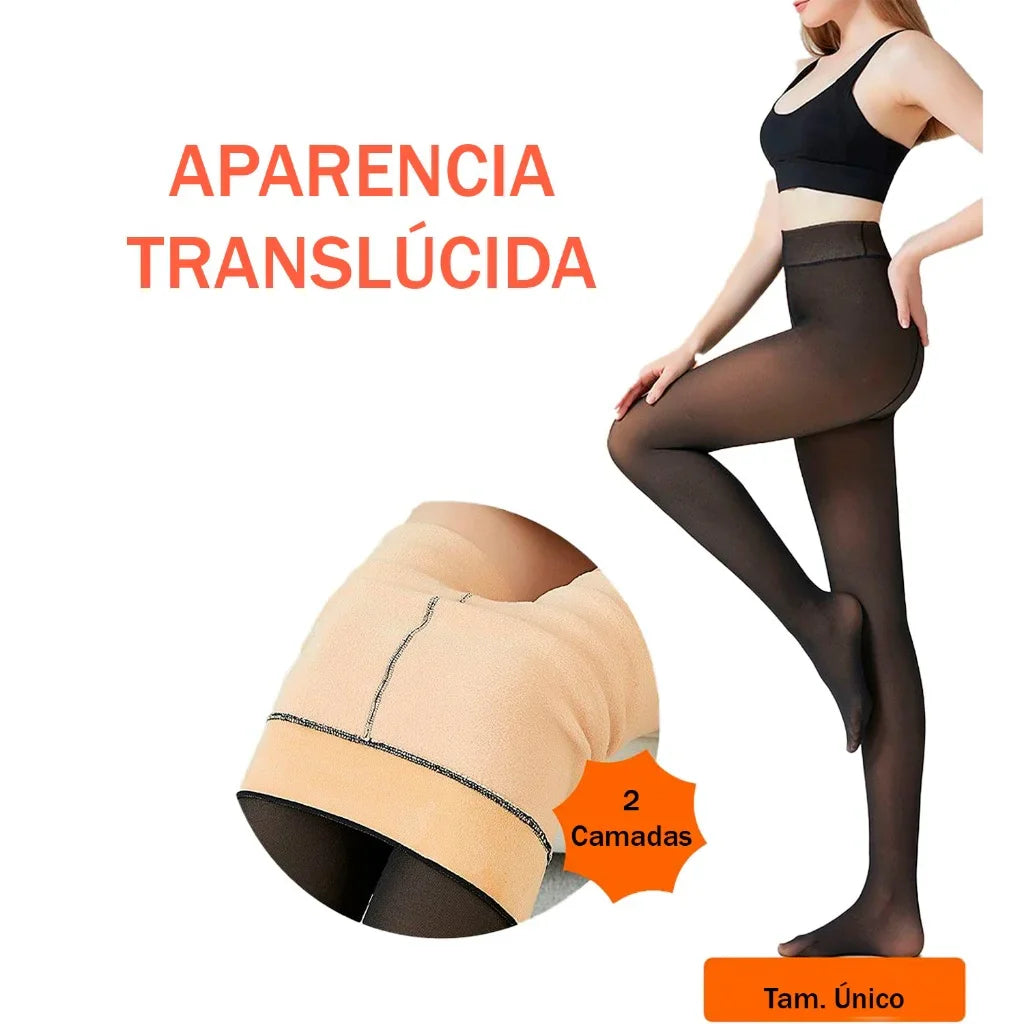 Meia Calça Feminina Peluciada de Lã Aveludada Super Diva