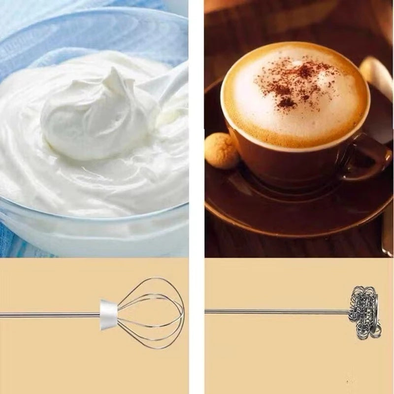 Novo Mini Mixer Elétrico 2 em 1 para Bebidas e Ovos Recarregável