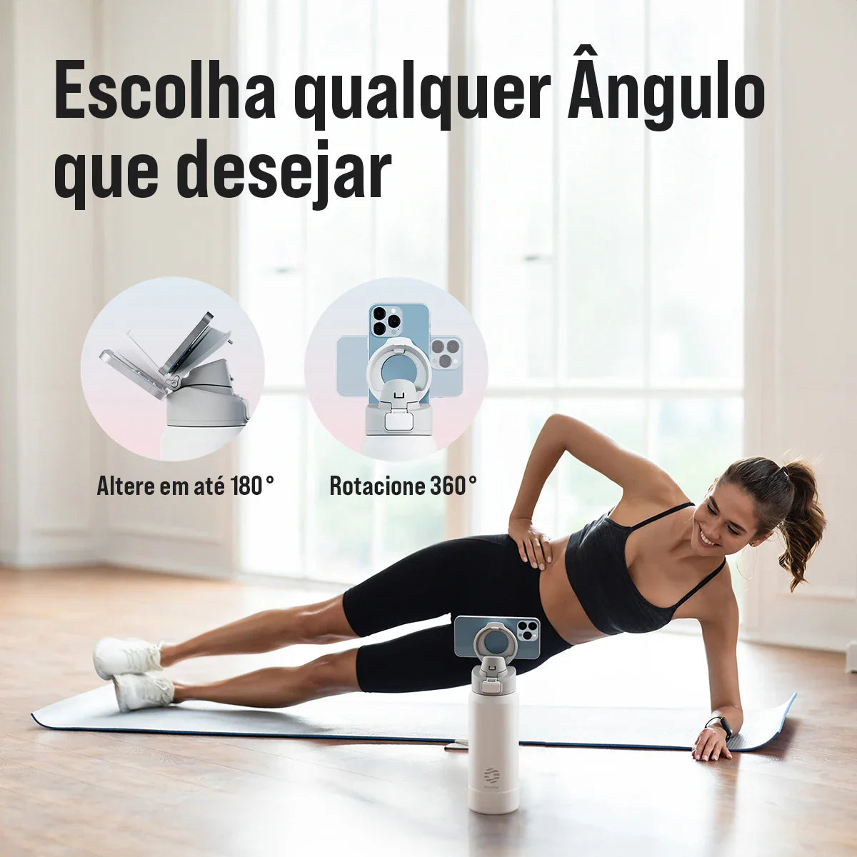 Garrafa Térmica De Aço Inoxidável Com Suporte para Telefone 950ml