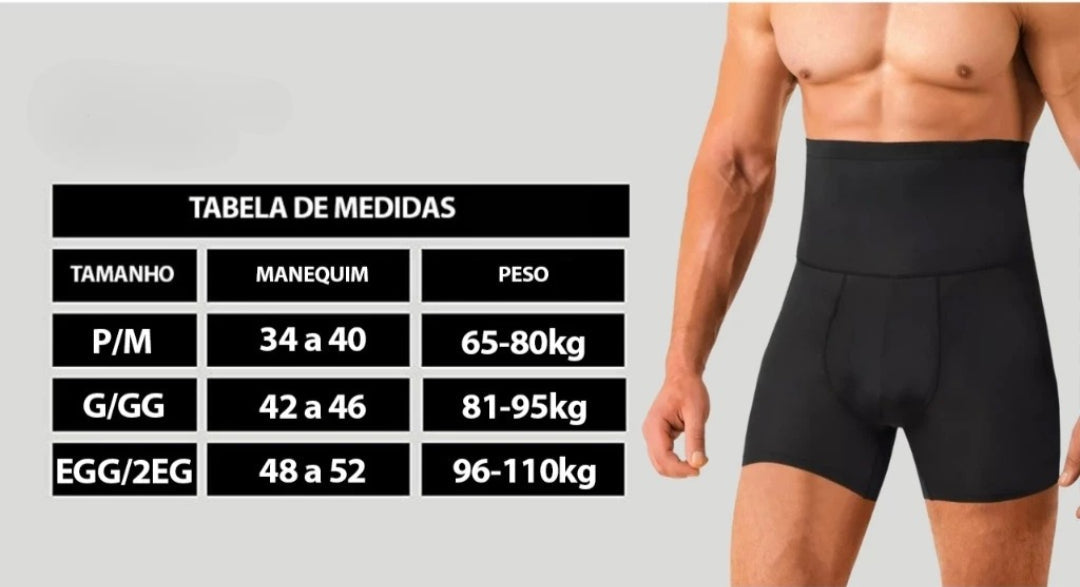 Short Cinta de Compressão Masculino Modelador Abdominal