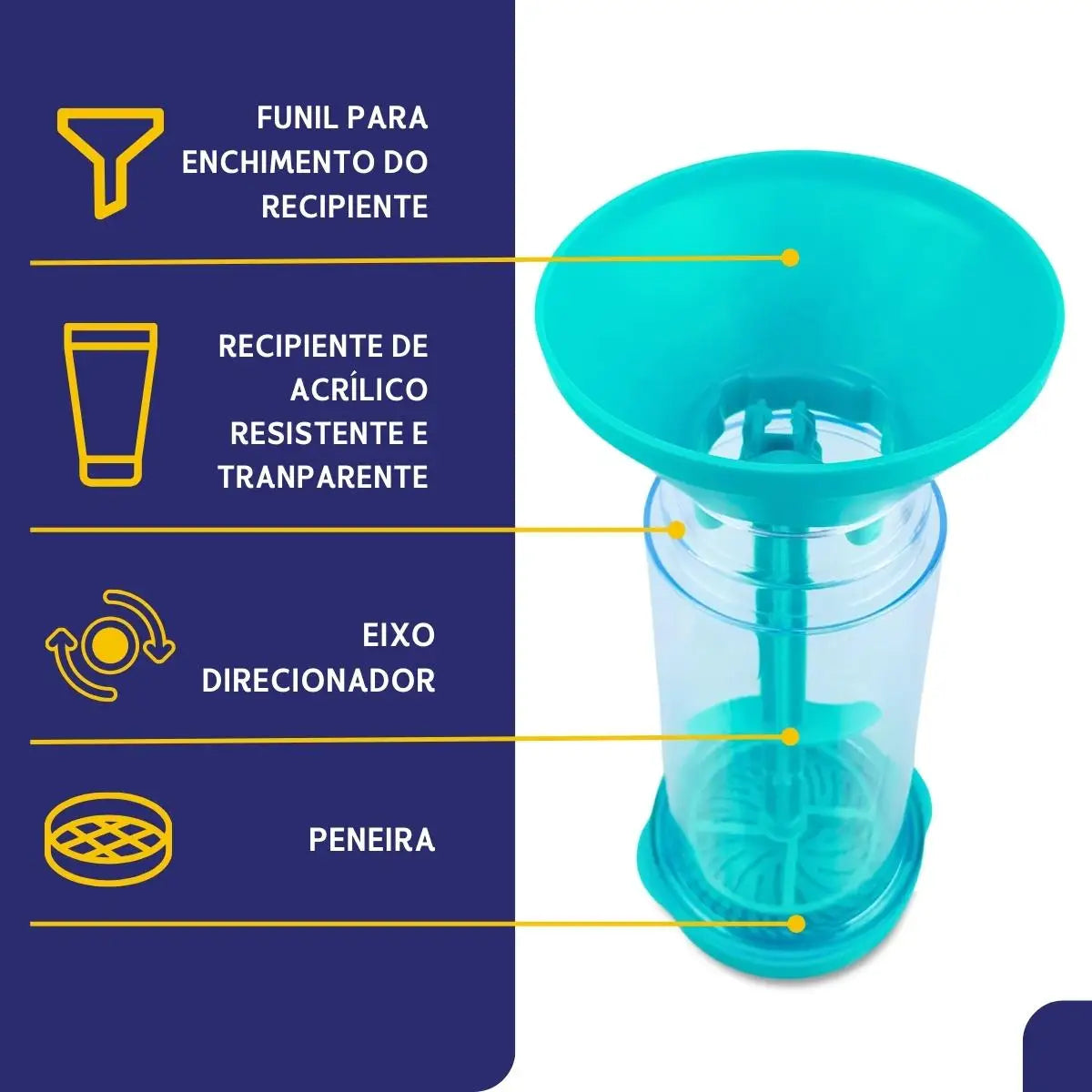 Tapioqueira Polvilhador De Tapioca - Peneira E Armazena - Tapy