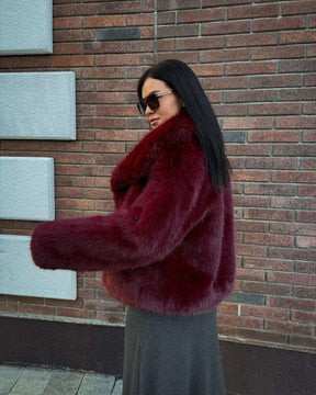 Casaco Lazarelle Sabrina com Textura Felpuda e Gola Ampla