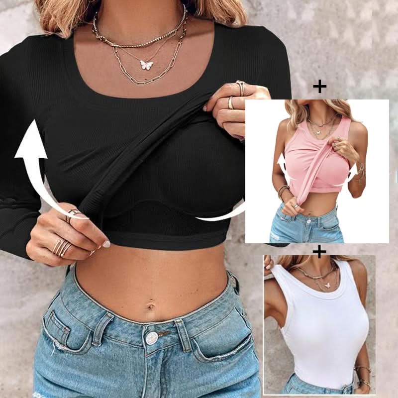 REGATA COM SUTIÃ EMBUTIDO (COMPRE 1 LEVE 3)