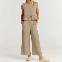 Conjunto Agatha™ Em Linho Misto com Babados