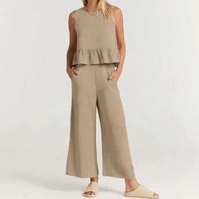 Conjunto Agatha™ Em Linho Misto com Babados