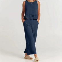 Conjunto Agatha™ Em Linho Misto com Babados