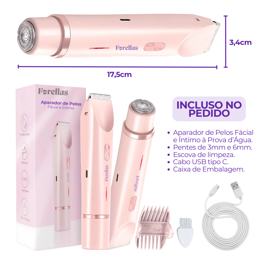 Aparador de Pelos Feminino – Fácial e Íntimo à Prova d’Água!