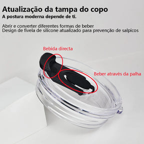 Copo Térmico 1200ml Aço Inoxidável - Garrafa Térmica com Canudo