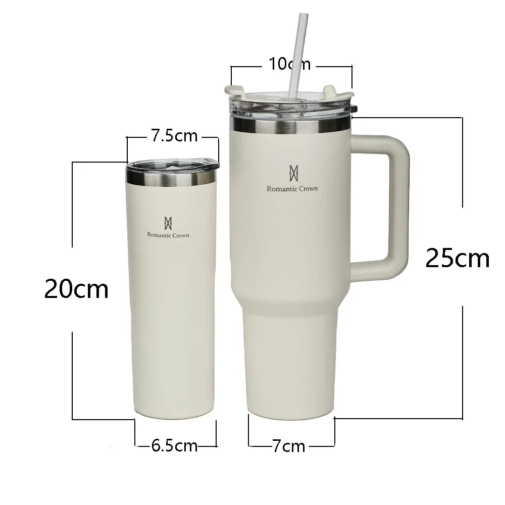 Copo Térmico 1200ml Aço Inoxidável - Garrafa Térmica com Canudo