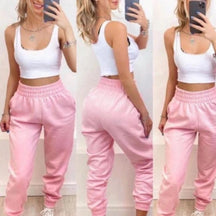 Calça Jogger Feminina de Moletom Grosso para Inverno