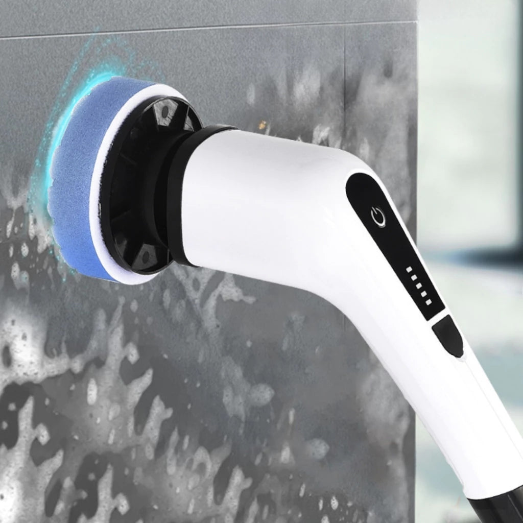 Escova De Limpeza 9 Em 1 Recarregável Elétrica Giratória Com Cabo Alongador