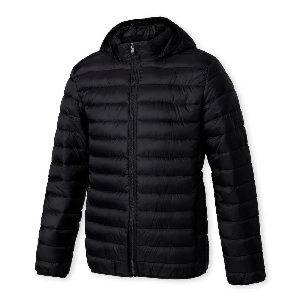 Jaqueta Masculina Puffer Peluciada com Capuz Removível