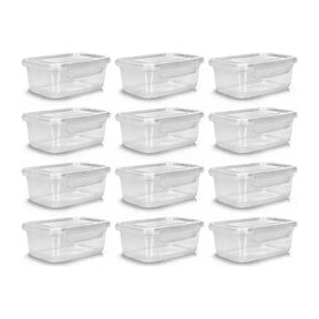 Kit 12 Potes com Trava Transparente Reutilizáveis