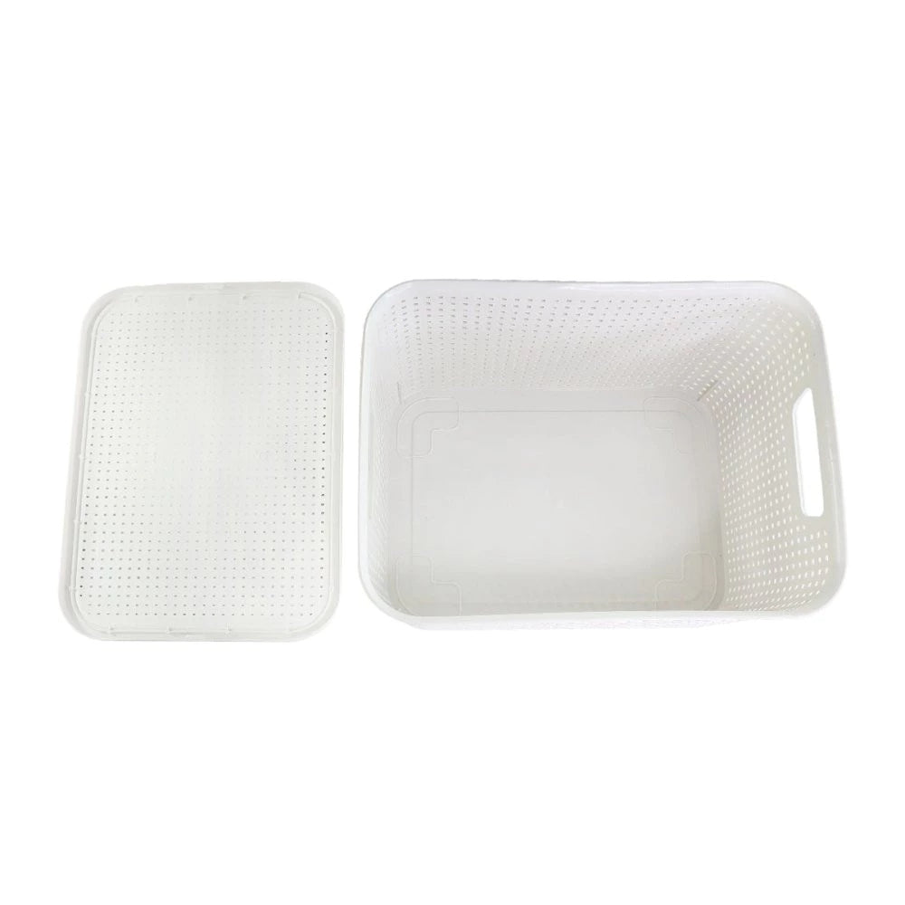 Kit com 4 Caixas Organizadoras Rattan 20L com Tampa