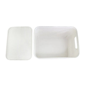 Kit com 4 Caixas Organizadoras Rattan 20L com Tampa