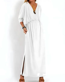 Vestido Ivy - Decote em V | Super Fresco e Solto - Vintage (Primavera 2025)