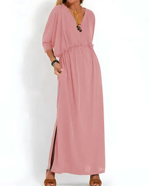 Vestido Ivy - Decote em V | Super Fresco e Solto - Vintage (Primavera 2025)