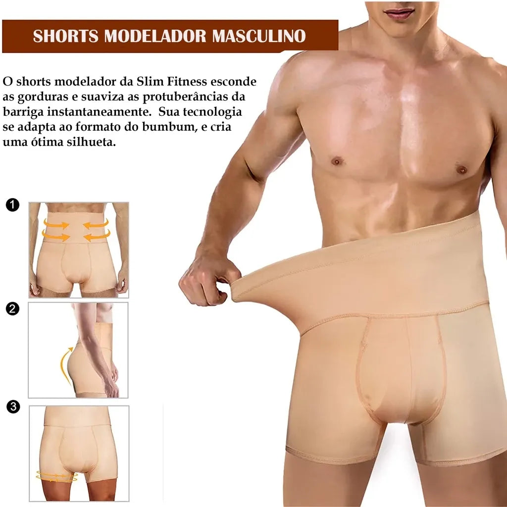 Short Cinta de Compressão Masculino Modelador Abdominal
