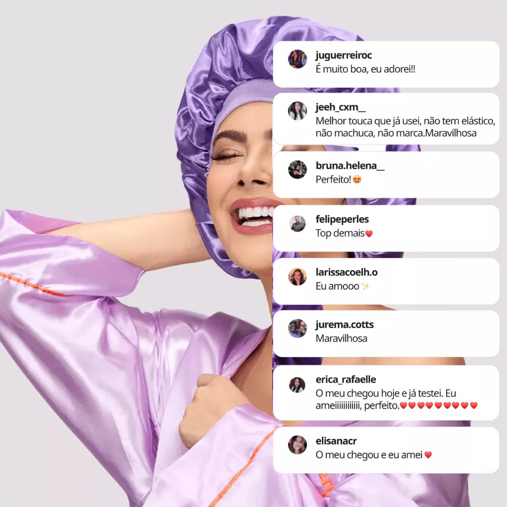 Touca de Cetim Premium Dupla Face Antifrizz