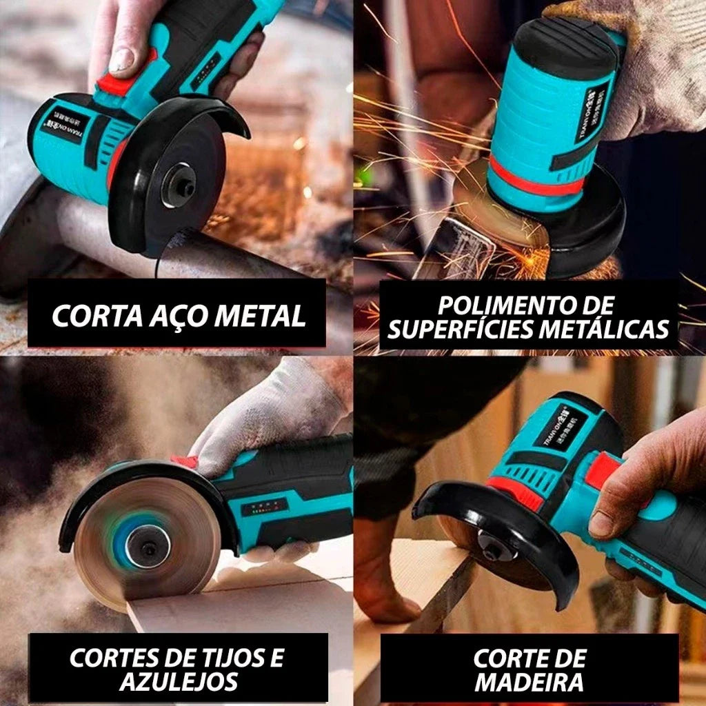 Esmerilhadeira Portátil PowerGrind 12V 2 Bateria + 8 Discos