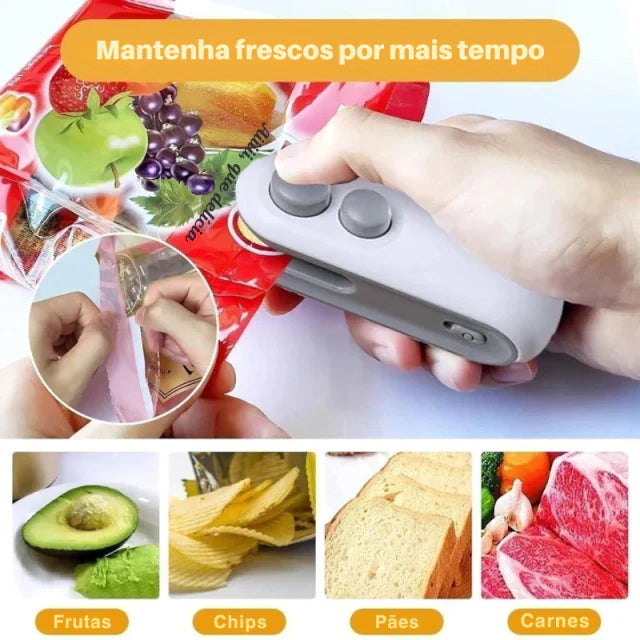 Seladora de Alimentos a Vácuo SealPocket - Selagem Inteligente na Palma Mão